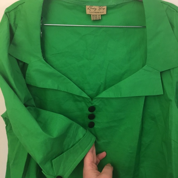 BNWOT Kelly Green Retro Top 6X/22 US - Picture 6 of 7